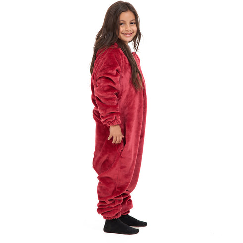 Snuggs Kids Blanket Onesie Dark Red هلال رمضان